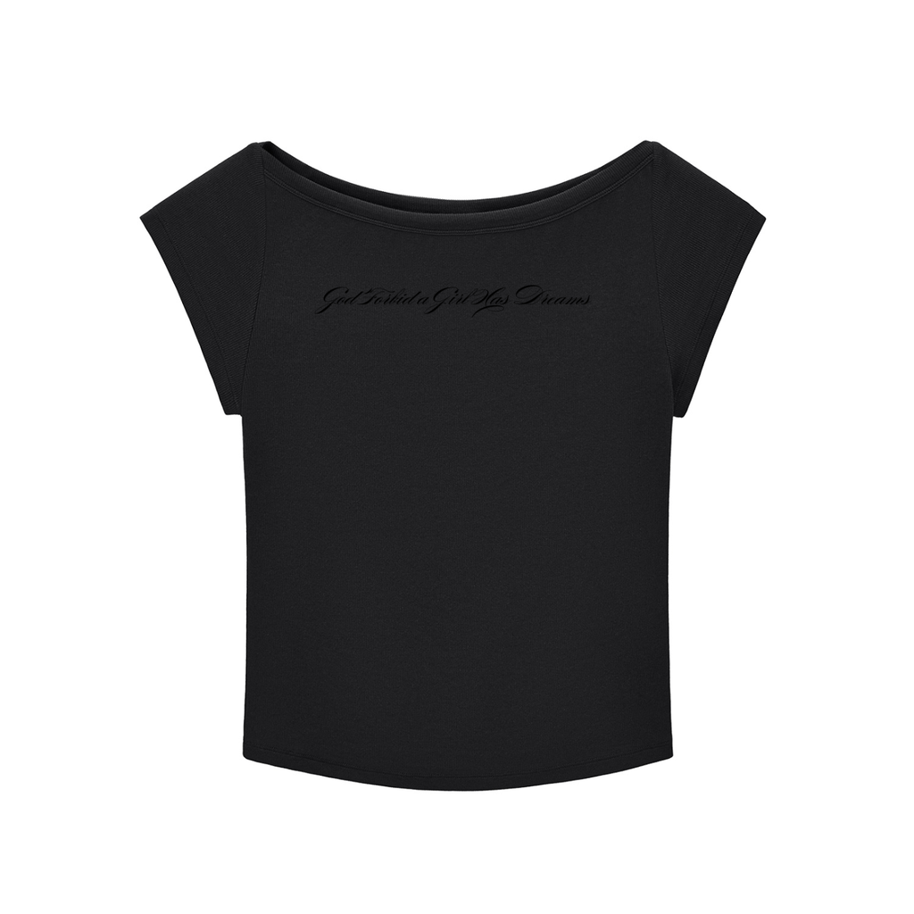 by Josie Man 'God Forbid a Girl Has Dream' Swoop Neck Tee